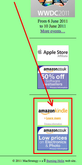 MacStrategy example advertising on ad bar 2
